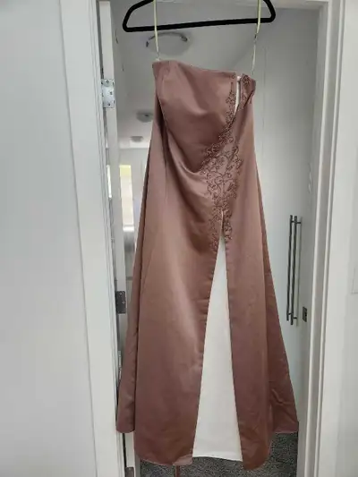 Brown Strapless Formal Dress - Size Large, View more