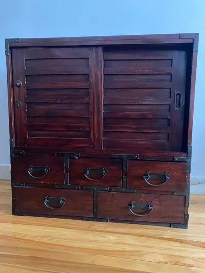 Meuble d'appoint rustique en bois massif (Style Antique), View more