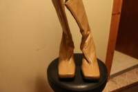 - Women's Beige High Heal Tall Boots - Size 7 - (Like New) -