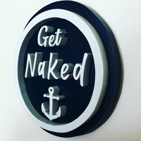 10” get naked bathroom decor