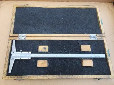 Machinist Vernier Depth Gage 10 Inch With Wood Case, View more