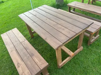 Wooden tables & benches (rent) , View more