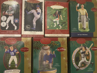 HALLMARK & CARLTON SPORTS PLAYER CHRISTMAS ORNAMENTS