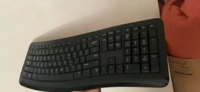 Black ergonomic keyboard, View more