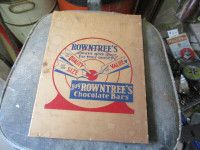 1930s ROWNTREE CHOCOLATE BAR CARDBOARD BOX END SIGN $20