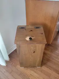 Wooden kitchen garbage bin