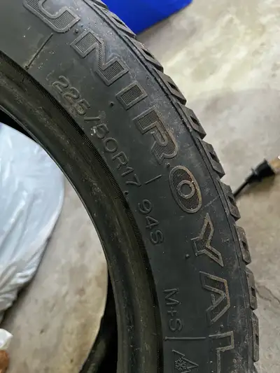 Selling 1 Uniroyal Tiger Paw Ice & Snow 3 tire. Size is 225/50R17. 9/32 thread (almost brand new) Lo...
