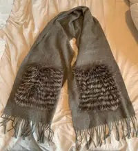 100% Authentic Balmain fur and cashmere scarf