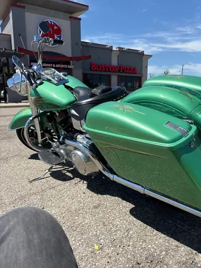 This 19781/2 custom green Harley-Davidson FLH is a classic ride that is in immaculate shape ,, refle...