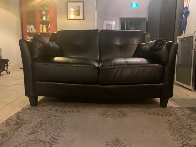 4-Piece Black Leather-Look Living Room Set in Couches & Futons in Markham / York Region - Image 2
