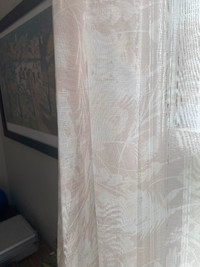 3 pairs Beige Floral Sheer Curtains