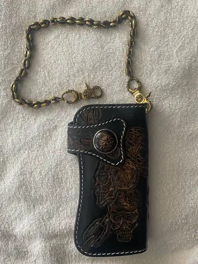 Biker Skull Wallet and Chain, View more