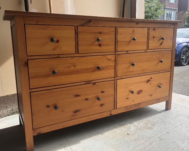 IKEA Hemnes 8 Drawer Knotty Pine Dresser Dressers & Wardrobes
