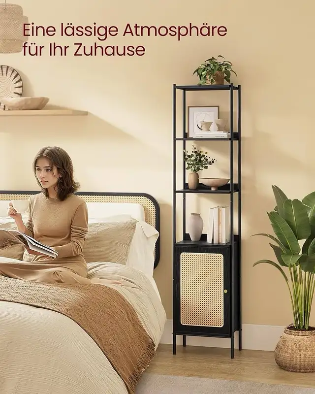 6 Tier Bookcase Tall Shelving Unit Shelving Unit Rattan Effect D in Bookcases & Shelving Units in Markham / York Region - Image 9