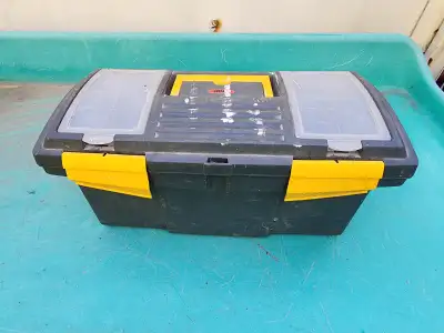 Hard Plastic Handheld Toolbox Homeowners Tool Carrier W Bolt Com, View more