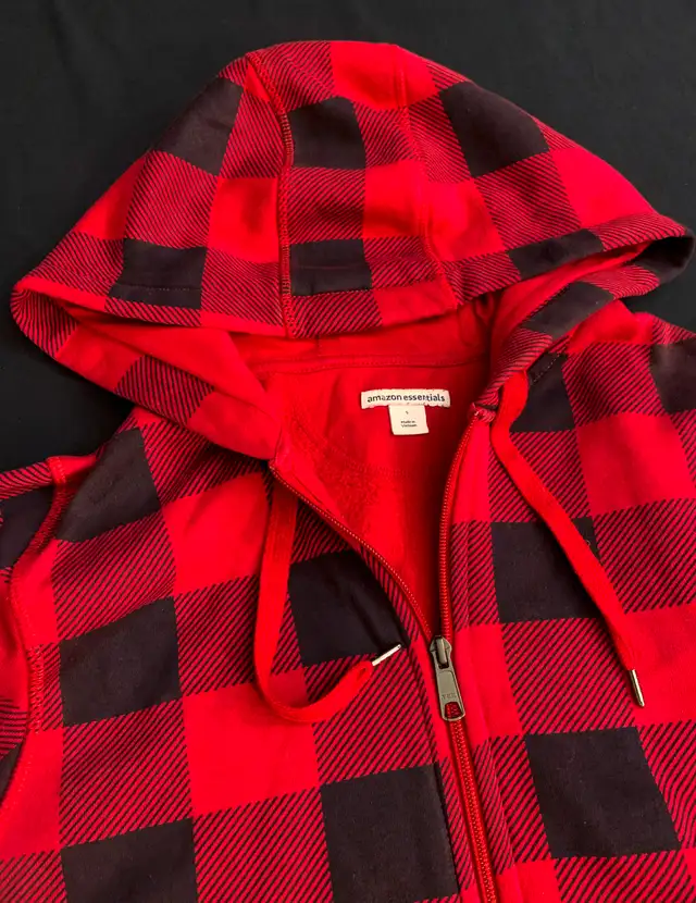 Red and Black Plaid Hoodie in Men's in Hamilton - Image 10