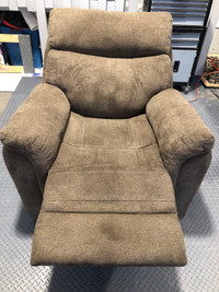 Sealy brown fabric power recliner $550. Power headrest.  