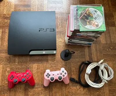 Sony ps3 PlayStation 3 slim 500gb w/ 14 games and 2 controllers, View more