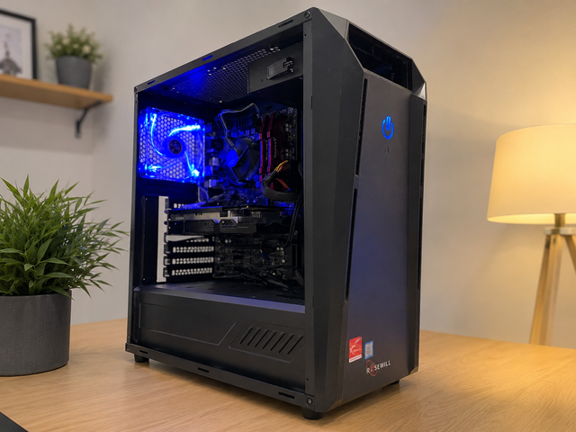Blue LED Gaming PC – RX 580 8GB / i5 / 16GB RAM – 1080p Fortnite in Desktop Computers in City of Montréal - Image 2
