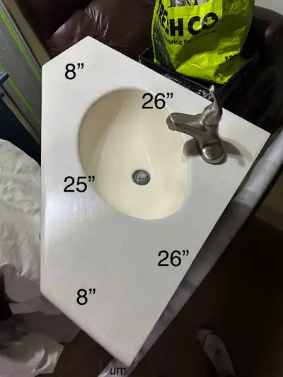 Taken from a 5th wheel bedroom Corian countertop/sink with faucet in mint condition. All in perfect...
