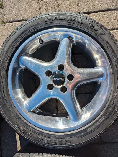 Selling a set of four Prime alloy rims, size 16 inches. These rims are in used condition, and featur...