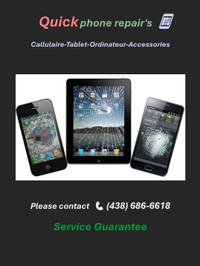 Quick Reparation cellulair,’Apple, Samsung, Tab, Ipad, ETC