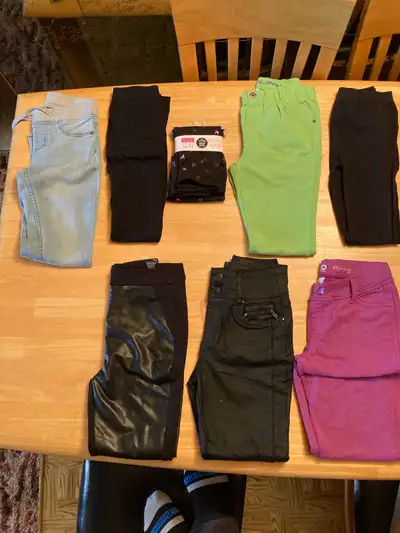 - Justice pants Size 10. Black Leggings Size 10 - Cherokee Leggings Size 10/12 . Children’s place Le...