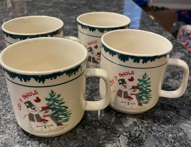 4 let it snow mugs in Kitchen & Dining Wares in Saskatoon