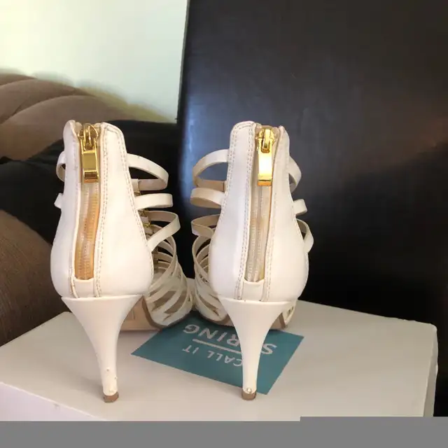 White High Heel Sandals Size 7 in Women's - Shoes in Edmonton - Image 4