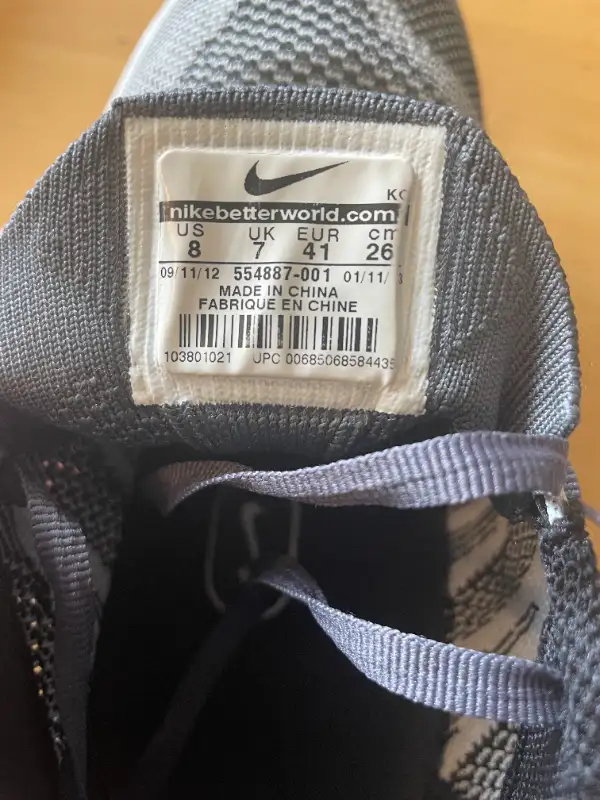 Nike Flyknit Lunar Wolf Grey 554887 Mens Size 8 Preowned - light in Men's Shoes in Richmond - Image 5