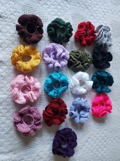 Handmade Crocheted Hair Scrunchies , View more
