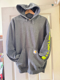 Carhartt Hoodie   Gray and Neon Green