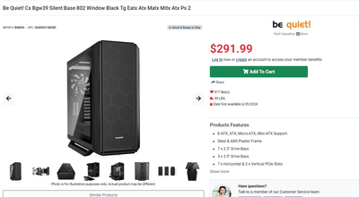 be Quiet! Silent Base 802 Window ATX Midi Tower PC Case, View more