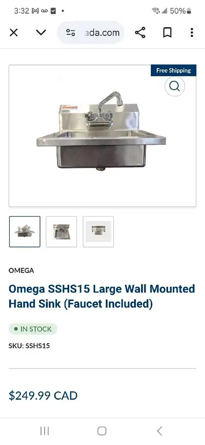 New stainless handwashing sink, View more