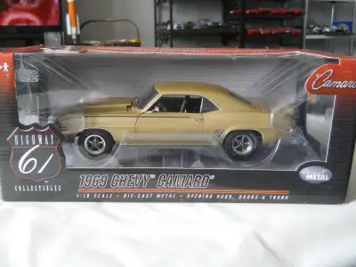 Highway 61 1969 Chevy Camaro 1:18 Die cast model car. Was in a display case. in excellent condition....