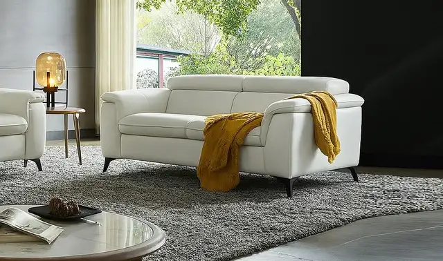 Genuine Top Grain Leather Sofa With Adjustable Headrests in Couches & Futons in Vancouver - Image 5