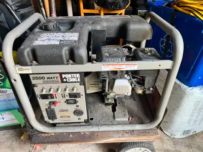 3500 Porter Cable Generator, with 63 hrs only, Calls accepted only, cash only offers for pickup. Run...