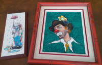 Do You Like Clowns? 1 Painting and 1 3-D Wall Hanging