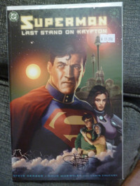 Superman Last Stand On Earth TPB comic signed by Doug Wheatly
