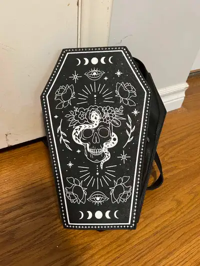 Selling for the grandkids - Gothic coffin-shaped backpack from icing, worn twice