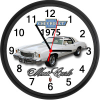 1975 Chevrolet Monte Carlo (Antique White) Custom Wall Clock