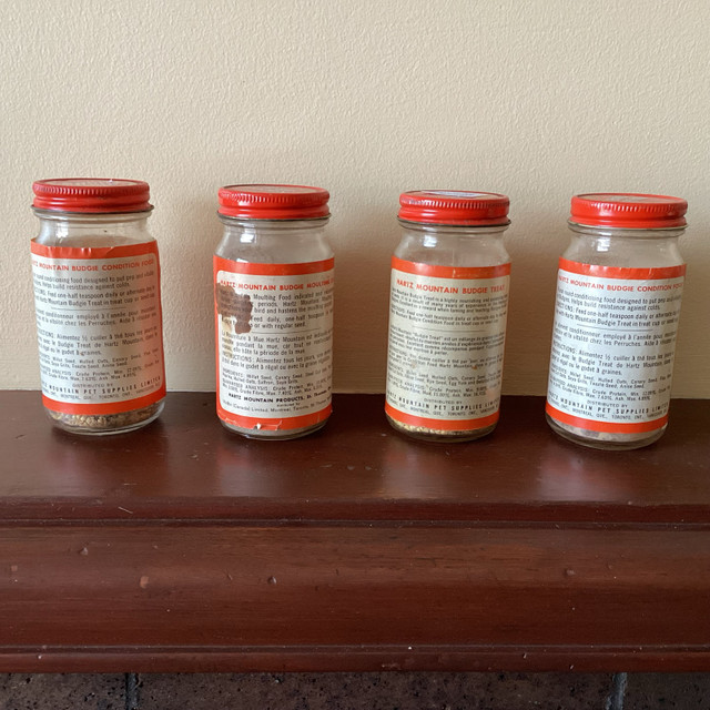 Vintage Rare Hartz Mountain Pet Bird Food Bottles Jars in Arts & Collectibles in Kamloops - Image 2