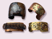 Retro Jewelry Copper Cuff Bracelet Lot