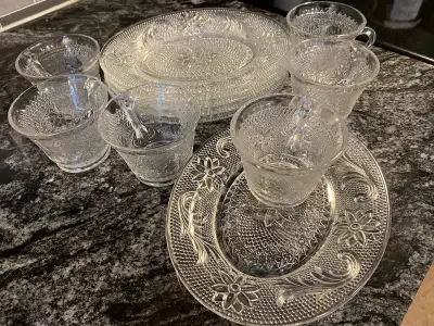 Glass coffee cup & plate set, View more