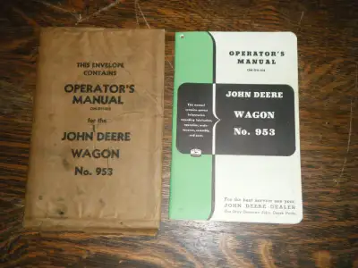 John Deere 953 Wagon Operators Manual and Envelope, View more