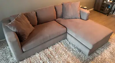 Modern Sectional Sofa with Chaise – Excellent Condition!, View more