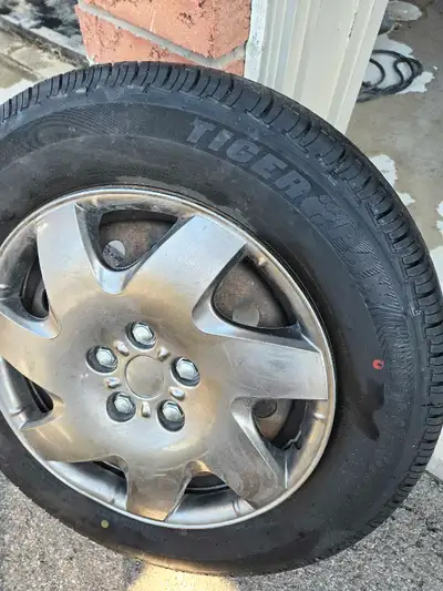 All season, 4 tires. Steel rims and caps. Tiger paw touring. 195/65 R15. Good condition. Good tread....