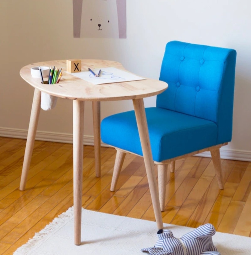 Kids table and upholstered chair set Desks Saskatoon Kijiji