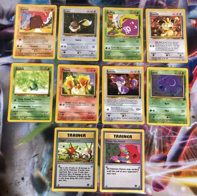 Rocket Set Lot Diglett Eevee Koffing Meowth Oddish Ponyta Rattata Zubat Digger Goop Gas Attack 10 Ca...