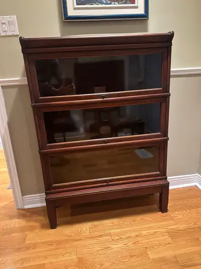 Antique Barrister Bookcase -3 Shelves -Globe Wernicke-Banding, View more